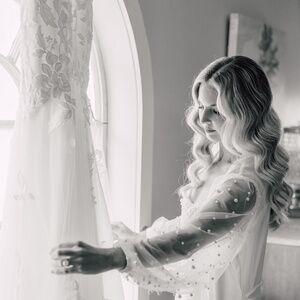 TheROBEua Pearl Slip Dress AND Pearl Robe with matching pearl slides